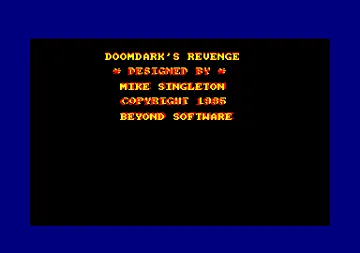 Doomsdark's Revenge (UK) (1985) screen shot title